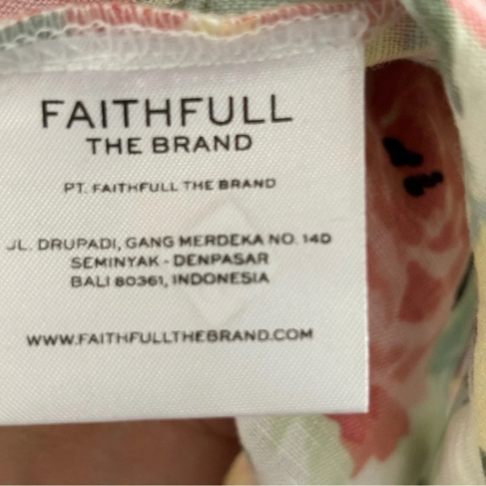 FAITHFULL THE BRAND De Christin Venissa Floral Print Midi Dress Size 4 Linen